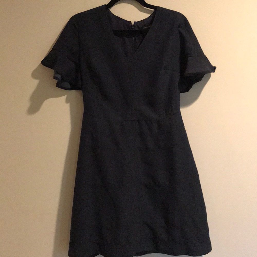 Banana Republic navy flutter sleeve dress